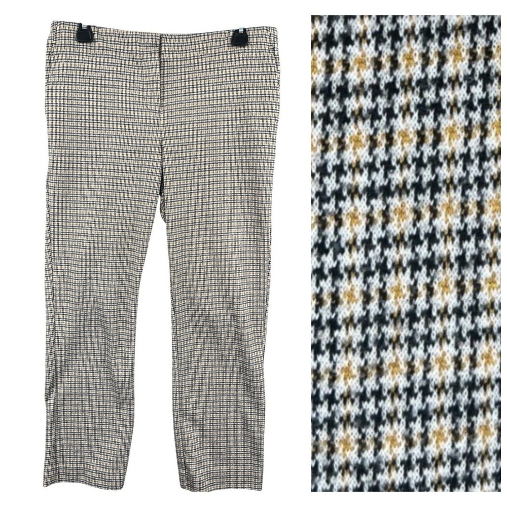 Amanda & Chelsea Womens Plaid Check Ankle Pants Size 6 Trousers Preppy Office